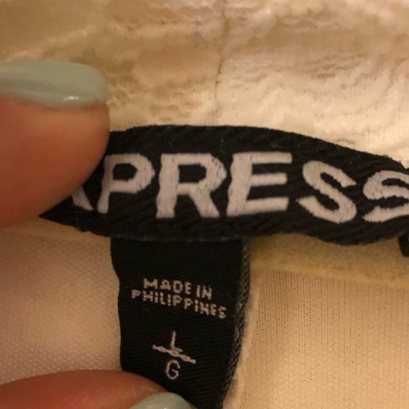 Express White Lace Sleeveless Midi Dress Large - Picture 4 of 6